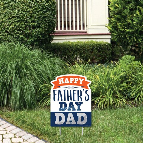Big Dot of Happiness Happy Father&#39;s Day - Outdoor Lawn Sign - We Love Dad Party Yard Sign - 1 Piece