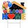 Welcome Home Yard Sign Party Decoration, Homecoming Party Welcome Back Home Family Yard Decor with Stakes for Outdoor - Home Welcoming Party Lawn Sign Supplies