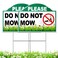 2 Pcs Please Do Not Mow Sign with Metal H Stake, 12 x 9 Inches No Mow Yard Sign, Double Side No Mow Signs, Corrugated Plastic Garden Signs