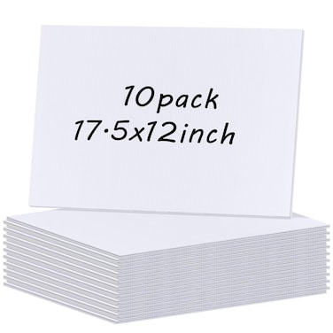 10 Pcs Poster Board Corrugated Plastic Sheets for Projects Art Crafts Blank Yard Signs Coroplast Sign Blank Board, IKAYAS 18 x 12 Inches White Blank Yard Signs Outdoor Corrugated Plastic Signs