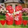 Yuntau 4 Pcs Valentine's Day Yard Signs Gnome Outdoor Sign with Stakes Valentine Red Heart Rose Gnome Lawn Gift Box Sign for Holiday Pathway Lawn Walkway Patio Party Wedding Anniversary Decor (Gnome)