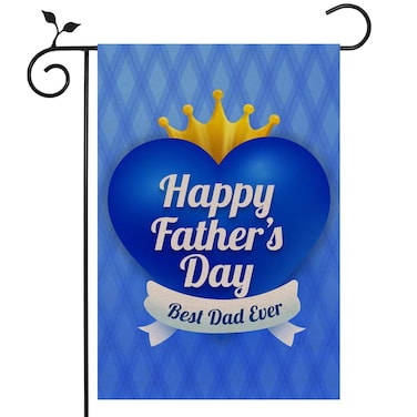 Happy Father's Day Garden Flag Best Dad Ever Decoration Rustic Indoor Outdoor Lawn Front Yard Sign Decor