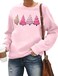 MAIHUN Merry Christmas Sweatshirt Womens Xmas Long Sleeve Shirts Christmas Lights Trees Pullover Tops Pink