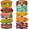 Camping Birthday Party Decorations - 20 Pcs Funny Camping Directional Signs with Slogan, One Happy Camper 1st Birthday Decorations, Camp Theme Decor, Great for Wall Yard Photo Area Indoor Outdoor