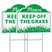 JIAMING Keep Off The Grass Sign With Metal Stakes, 2 Pack 12" x 9" Double Sided, Keep Dogs Off Sign For Lawn, Stay Off Grass Sign For Yard, Don't Walk on The Grass Sign. Weatherproof, Easy To Install.