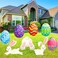 Yookeer 8 Pcs Easter Decorations Outdoor Egg Bunny Yard Signs Outside Easter Decor Rabbits Waterproof Easter Stakes Outdoor Easter Yard Sign Happy Easter Hunt Signs for Easter Yard Lawn Party Decor