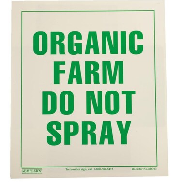 Gemplers Organic Farm Do Not Spray Sign - 14"W x 16"H