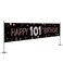 WeBenison Large Happy 101st Birthday Banner / 101st Birthay Decorations Banner/Number 101st Sign Yard Garden Sign/Cheers to 101 Years Party Outdoor Indoor Decorations, 9.8 x 1.6 ft Black and Pink