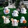 DoubleFill 6 Pcs Halloween Ghost Yard Signs Lawn Outdoor Decorations 3D Ghost Yard Stakes for Halloween Home Front Yard Garden Party Supplies