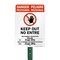 SmartSign 10&quot; x 7&quot; Bilingual &#39;Danger- Pesticides, Keep Out, Property Treated With&hellip;.&#39; Write-On Yard Sign and 18 inch Stake Kit, 40 mil Laminated Aluminum, Red, Black and White, USA-Made