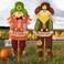Meonum 2 Pack Fall Harvest Scarecrow Decorations, Thanksgiving Standing Scarecrow for Autumn with Stakes, Rustic Outdoor Scarecrow Halloween Decor for Garden, Yard, Lawn, Porch Sign