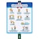SmartSign 12" x 10" 'Our Pool Rules No Running, No Glass, Use Bathroom, No Noise, No Diving ...' LawnBoss Yard Sign with 3 foot Stake, 40 mil Laminated Rustproof Aluminum, Set of 1, USA-Made