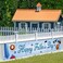 Happy Fathers Day Large Banner,Blue Fathers Day Yard Decorations,Happy Fathers Day Yard Sign Banner for Outdoor Indoor Front Door Fence。9.8 x 1.6FT