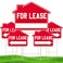5 Pcs For Rent Sign with Stakes, Lease Sign 16 Inches by 12 Inches Double Sided Signs Corrugated Plastic Red White for Lease Sign Yard Signs for Outdoor House Commercial Real Estate