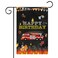 WeBenison Fire Truck Happy Birthday Garden Flag,Children Boys Men Birthday Party Yard House Lawn Sign,Fire Truck Theme Birthday Party Outdoor Decorations, Double Side Burlap