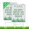 LARREEDE Do Not Drive or Park on Grass Sign with Stake 2 Pack 9""x 12"" Double-Sided No Parking Sign (Green)