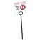 Gemplers WPS Pesticide Warning Sign 5"H x 5"W with 16"L Black Stake, Danger Pesticides Keep Out, Thick-Coated Cardstock, Pack of 25