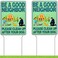 Kichwit 2 Pack Clean Up After Your Dog Sign with Metal Stakes, Double Sided No Dog Poop Sign, 15.7 x 11.8 Inches