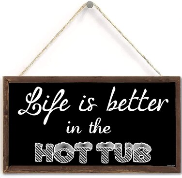 TOMATO FANQIE Hot Tub Sign Outdoor Pool Decoratin Jacuzzi Pool Shed Plaque 5 x 10 inch 6" x 12" (US -G136)
