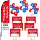 37 PCS Garage Sale Supplies Kit with 1PCS Garage Sale Flag Pole Kit, 30 PCS Balloons and 6PCS Double-Sided Garage Sale Directional Arrows Signs with Stakes