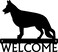 German Shepherd Dog #1 12" Wide Metal Welcome Sign for Porch &amp; Front Door. Made in the USA