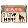 Hayg Equipment - Vintage Style Beware of Dog Aluminum Sign - Doberman - 8"x12" - 1 Piece