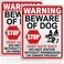 2 Pack Beware of Dog Signs for Fence, 13x10 inch Reflective Aluminum Beware of Dog Sign, Fade Resistant and Waterproof Warning Dog Signs for Garden and Gate