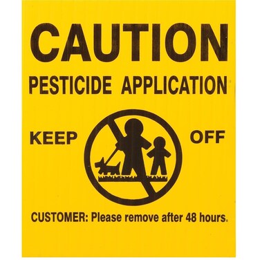 Gemplers Caution Pesticide Application Signs with 16&rdquo; PVC Stakes &ndash; 25 Pack