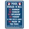Pool Rules Y'all 12" x 8" Funny Tin Pool Sign