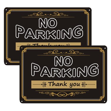PXIYOU No Parking Sign, No Parking Signs for Driveway Safety Signs Metal Warning Signs Easy Mounting Indoor Outdoor Use 2Pack-8 X 12 Inch