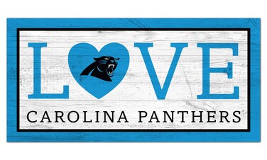 NFL Carolina Panthers Unisex Carolina Panthers Love Sign, Team Color, 6 x 12