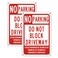 PXIYOU No Parking Sign Do Not Block Driveway Sign Safety Signs Metal Warning Signs Easy Mounting Indoor Outdoor Use 2Pack-8 X 12 Inch