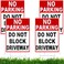 Barydat 4 Pcs Plastic No Parking Signs 14 x 10 Inch Do Not Block Driveway Sign with Stake Private Parking Sign Driveway Blocker Double Sided Weather Resistant Waterproof Easy to Mount for Outdoor Use