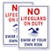 No Lifeguard on Duty Sign, Swim at Your Own Risk, Pool Sign, 2Pack -14"x10"Engineer Grade Rust Free Reflective Aluminum, Fade Resistant, UV Protected, Weatherproof, Easy to Mount