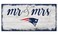 NFL New England Patriots Unisex New England Patriots Script Mr &amp; Mrs Sign, Team Color, 6 x 12