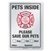 SmartSign 14 x 10 inch &ldquo;Pets Inside - Please Save Our Pets&rdquo; Write-On Metal Sign, 40 mil Aluminum, 3M Laminated Engineer Grade Reflective, Red/Black on White, Made in USA
