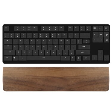 Linkidea Solid Wood Tenkeyless Keyboard Wrist Rest, 80% Keyboard Rest Pad for Office, Computer, Laptop, Mac, Comfortable, Lightweight for Easy Typing (Brown Walnut)
