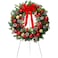 Crowye 24in Christmas Cemetery Wreaths for Graves with 30 Inch Wreath Easel Stand Outdoor Cemetery Wreath Stand Decoration Red Bows Pine Cones Xmas Headstone Wreath for Memorial Ornament Supplies