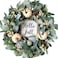 CIR OASES 20inch Fall Wreath Pumpkin Wreath Harvest Wreath Green Leaf Wreath Hello Fall Sign Wreath Front Door Back Door Hallway Decorative Wreath Thanksgiving Harvest Festival Celebration Wreath