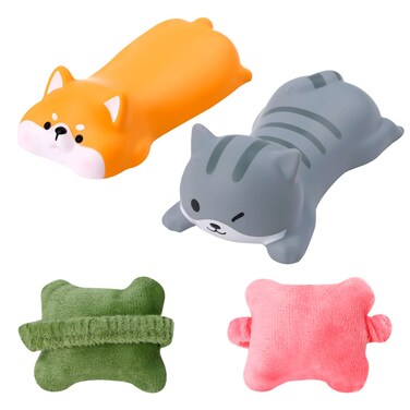 4Pcs Cute Mouse Wrist Rests, FHDUSRYO Ergonomic Wrist Support Pillows, Comfortable Wrist Cushion Rest Mat, Hand Rest Support Mouse Pad for Office, Gaming, Computer, Laptop, Pain Relief