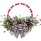 TEMPUS 4th of July Independence Day Wreath Red, White and Blue Wooden Bead Berries Wreath Lambs Leaves Ring Wreath 16 inch Patriotic Decorations for Front Door，Memorial Day Flag Day Veterans Day