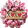 Idyllic 18 Inch Valentines Day Mesh XOXO Heart Red and Pink Wreath, Front Door Heart Ribbon Mesh Wreath for Wedding Decor, XOXO Signed Wreath for Indoor and Outdoor