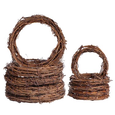Grapevine Wreath Set, Marrywindix 10 Pieces 2 Sizes Natural Vine Branch Wreath Christmas DIY Rattan Wreath Garland for Christmas Holiday Craft Wedding Decor (4inch &amp; 6inch)