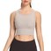 Lemedy Women Padded Sports Bras Longline Fitness Workout Yoga Activewear Running Crop Tank Tops ((Light Grey-U Back, Small)