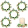 Cabilock 4pcs Easter Candle Rings Wreaths Farmhouse Candle Wreaths Mini Berry Twig Wreath Spring Wreath Blossom Garland for Table Centerpiece Front Door Decor
