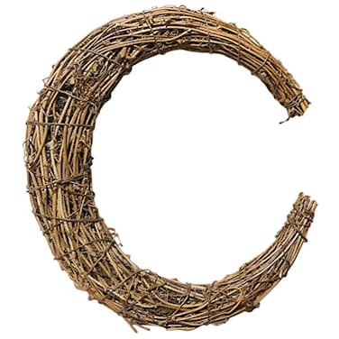 NOLITOY Natural Grapevine Wreath, DIY Crafts Moon Shape Wreath Hoop Vine Branch, Wreath Garland for Holiday Decor Party Favors