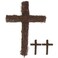 EXCEART Easter Rattan Cross Wreath, 3pcs Cross Shaped Grapevine Wreath Religious Wreath Form Base Twig Swag Frame Garland Ring for Church Front Door Wedding 16.9in