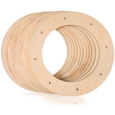 COHEALI Wooden Wreath Frames: 12Pcs Christmas Wreath Ring Wood Wreath Form for Crafts, Floral Arrangements, Easter, Spring, Home Decor, Wall Door Hanging Wreaths, Floral Hoop Garland