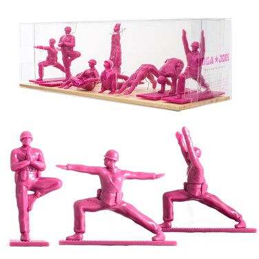 Yoga Joes - Hot Pink Yoga Figurines and Statues in 9 Yoga Poses - Packaged in Mini Yoga Decor Box - Yoga Figurines Made of High ABS Plastic - 1-3 Inches Yoga Statue - Unique Yoga Gifts