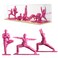 Yoga Joes - Hot Pink Yoga Figurines and Statues in 9 Yoga Poses - Packaged in Mini Yoga Decor Box - Yoga Figurines Made of High ABS Plastic - 1-3 Inches Yoga Statue - Unique Yoga Gifts